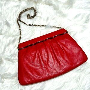 Etra‎ Vintage Red Leather Clutch B94